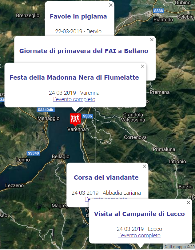 La mappa degli eventi del prossimo weekend