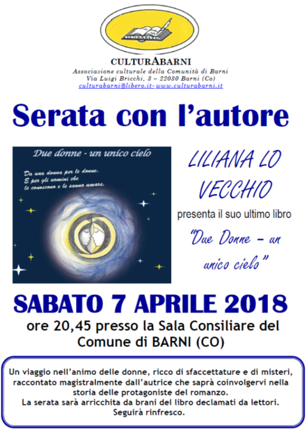 Ritornano le serate con l'autore di Culturabarni